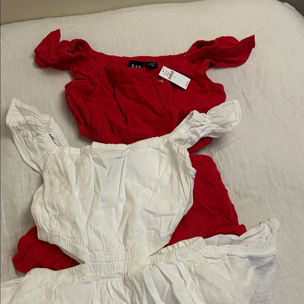 2 Gap Dress Bundle Red and White Bundle lot